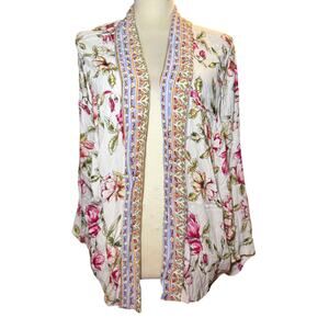Akemi + Kin Anthropologie Floral Open Front Kimono, Women's One Size